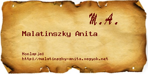 Malatinszky Anita névjegykártya