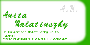 anita malatinszky business card